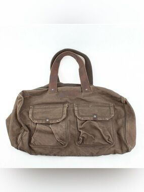 Abercrombie and Fitch Brown Canvas Tote Bag with Front Pockets